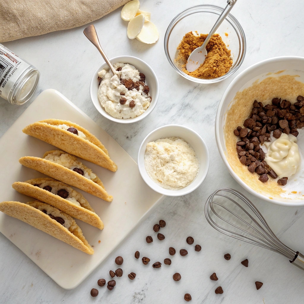 Cheesecake Cookie Dough Tacos – The Most Irresistible Dessert Mashup Ever 6 Assembling Cheesecake Cookie Dough Tacos step-by-step