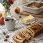 Amish Cinnamon Bread Recipe – Sweet, Simple, and Shareable 9 served amish cinnamon bread with coffee