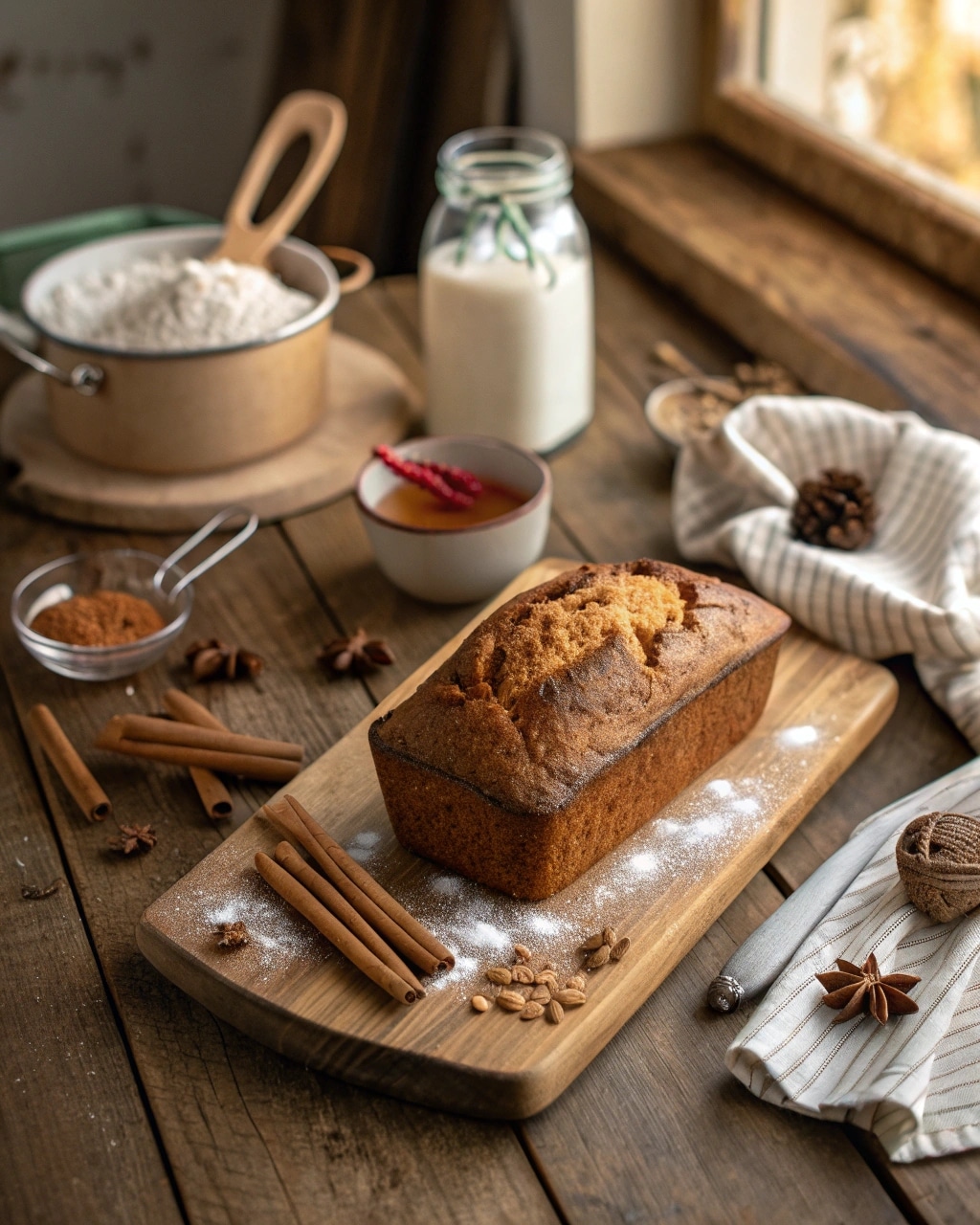 Amish Cinnamon Bread Recipe That Warms the Soul 5 Amish cinnamon bread loaf on rustic table