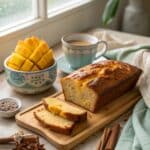 Mango Bread Recipe – A Simple Slice of Sunshine 9 Mango bread recipe freshly baked and sliced