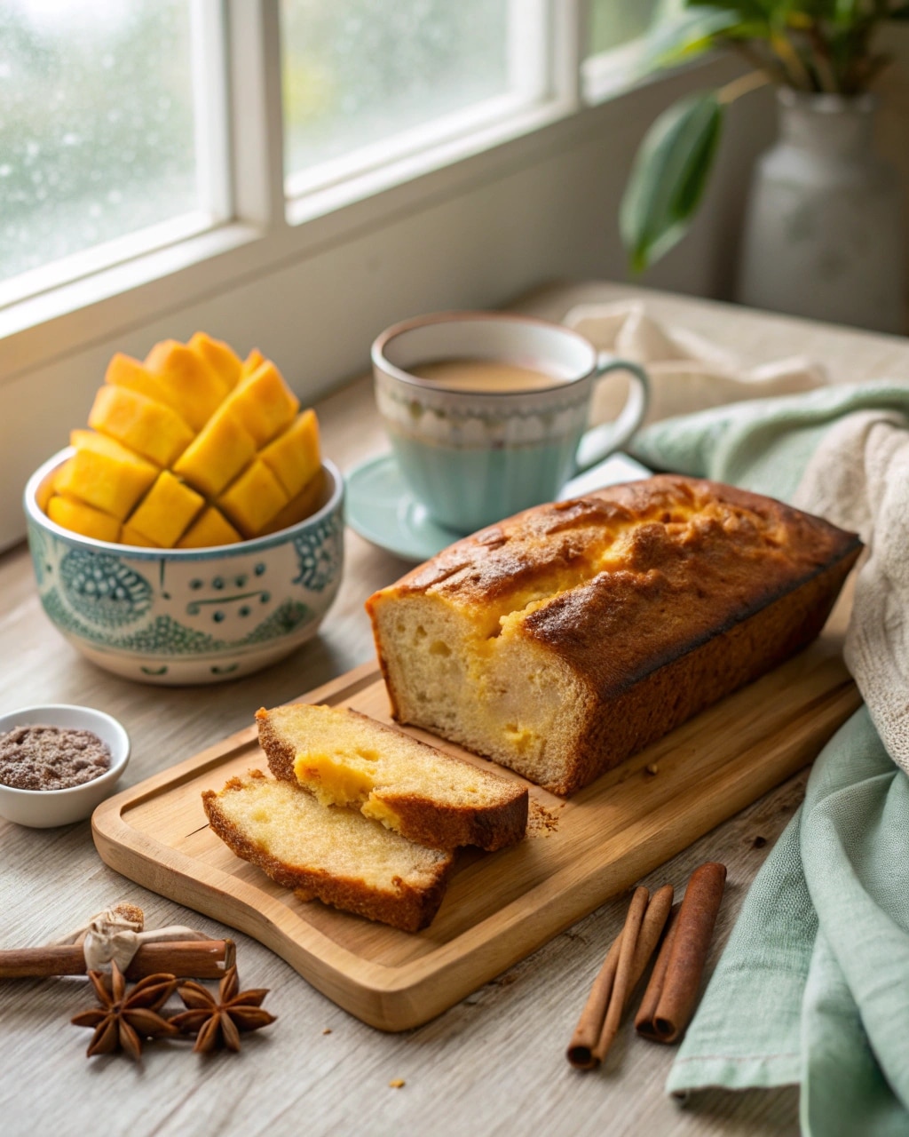 Mango Bread Recipe – A Simple Slice of Sunshine 5 Mango bread recipe freshly baked and sliced
