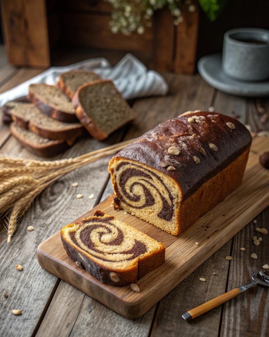 marble rye bread recipe loaf swirl sliced