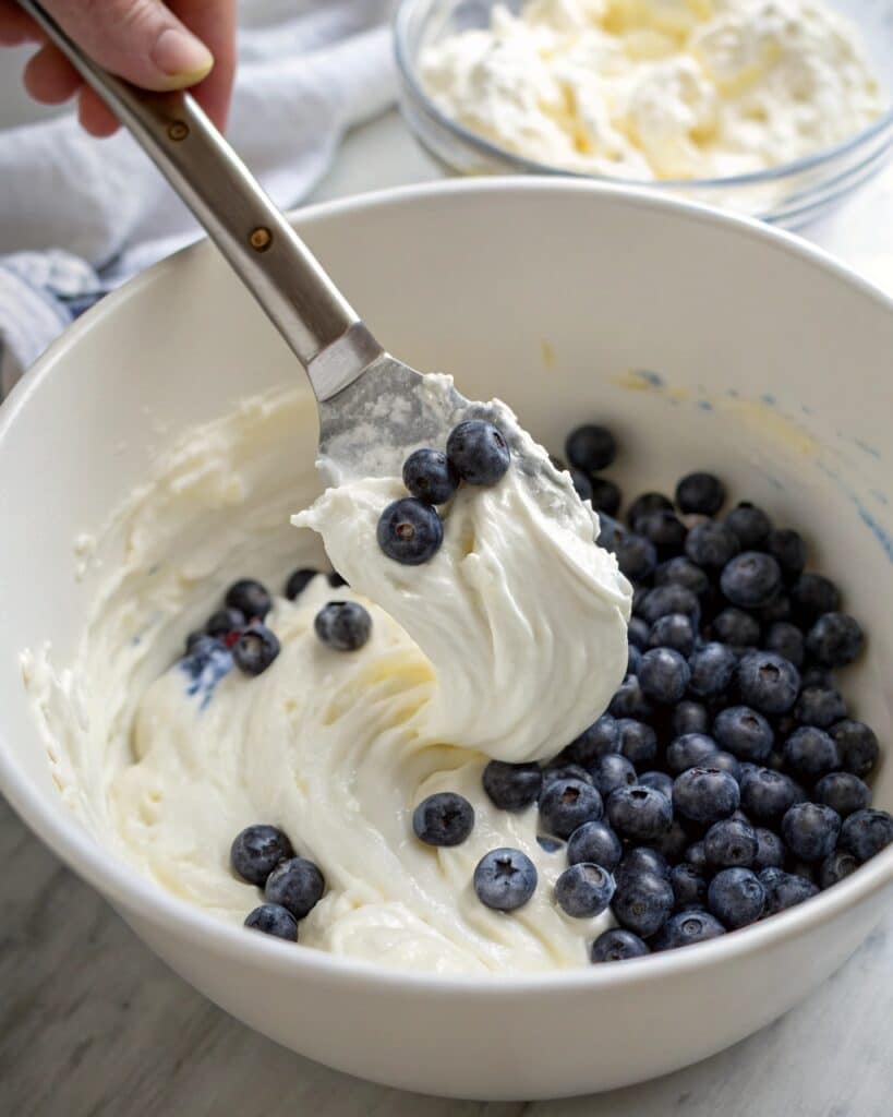 Cottage Cheese Blueberry Cloud Bread: A Light, Fluffy Delight That Feels Like Home 9 mid process photo showing egg whites whipped to st