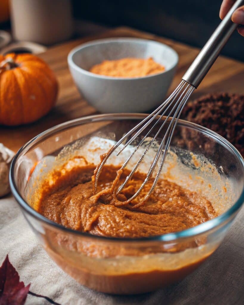 Libby’s Pumpkin Bread Recipe That Delivers Fall Flavor Every Time 7 mixing batter for libby’s pumpkin bread recipe