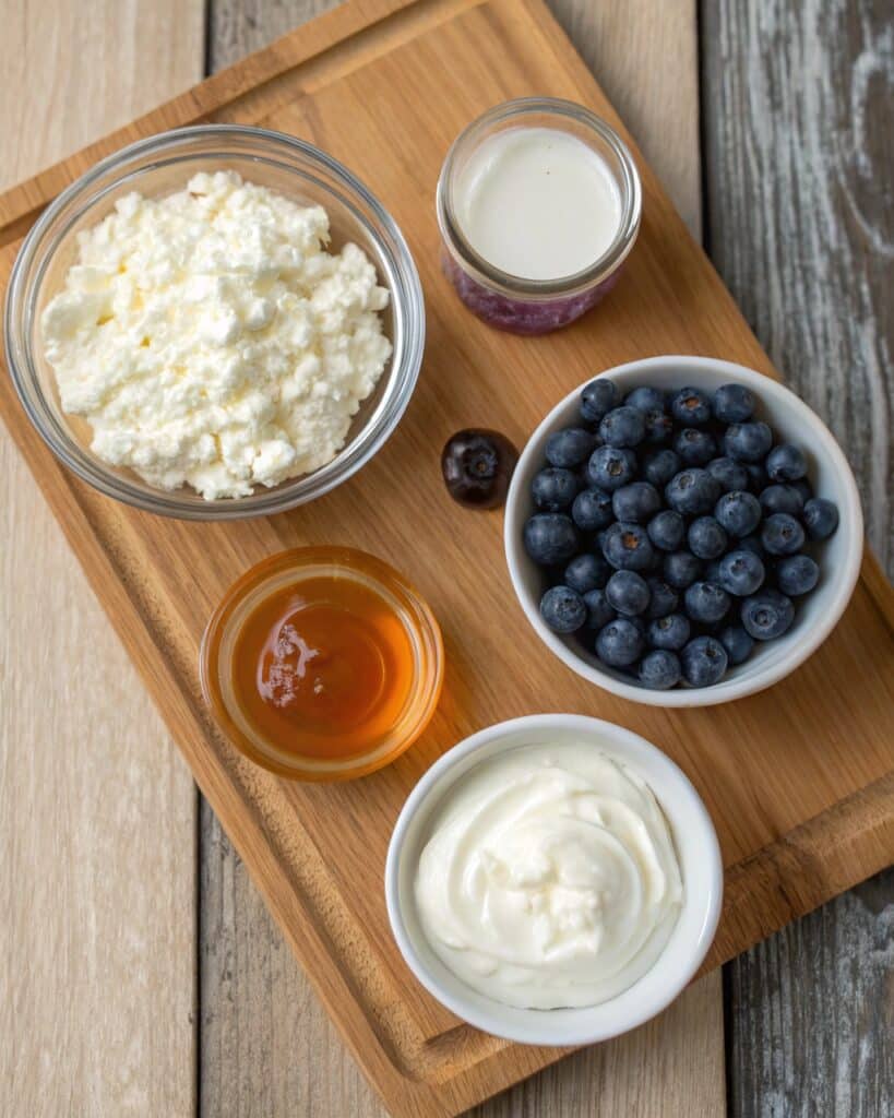 Cottage Cheese Blueberry Cloud Bread: A Light, Fluffy Delight That Feels Like Home 8 top down photo of ingredients egg whites cottage