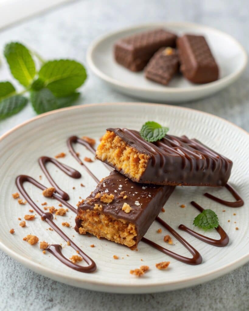elegant dessert plate with two healthy butterfinge