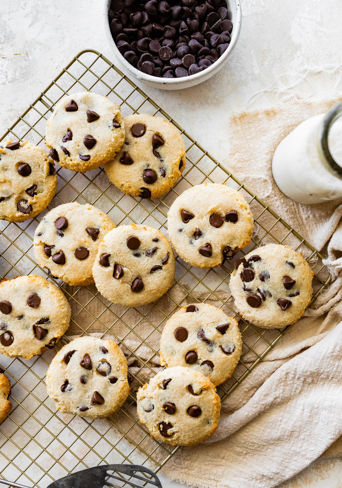 cottage cheese cookies on cooling rack overhead 1