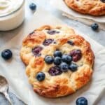 blueberry fluffy cottage cheese cloud bread on plate