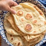 lavash bread ingredients flat lay