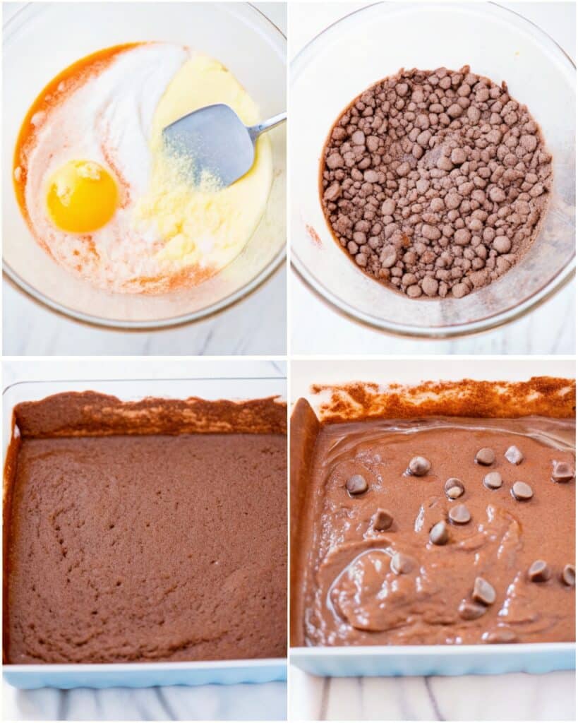 kneading chocolate bread dough step-by-step