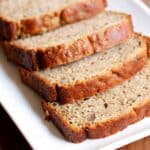 keto banana bread recipe loaf sliced on board