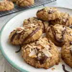 Oatmeal Cookies with Toasted Coconut and Chocolate Drizzle