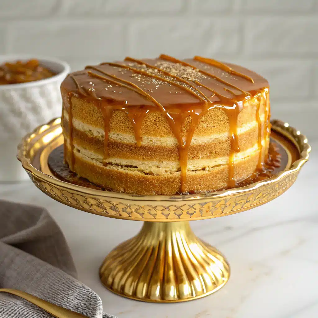 Golden Caramel Cake Bowl