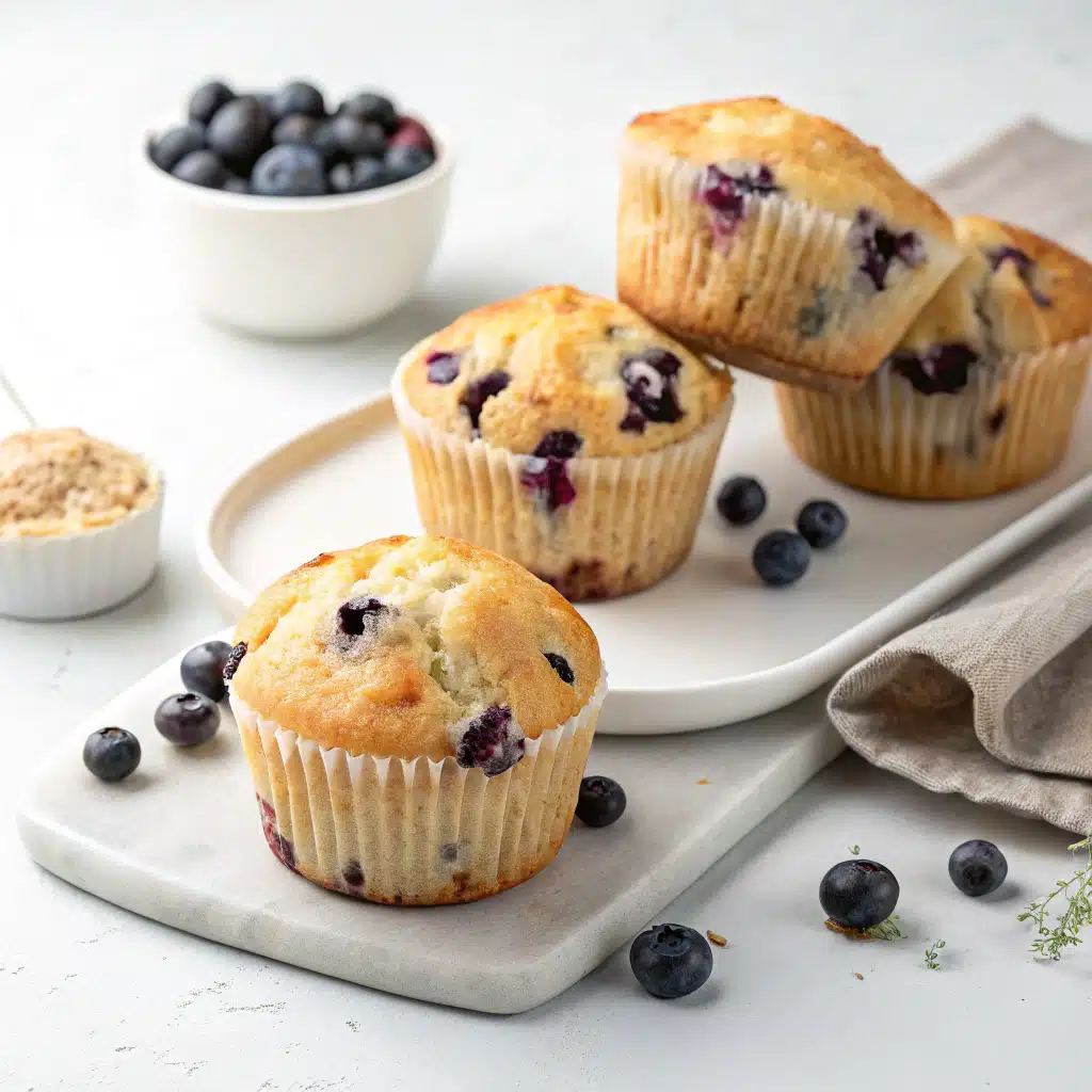 COTTAGE CHEESE BLUEBERRY MUFFINS