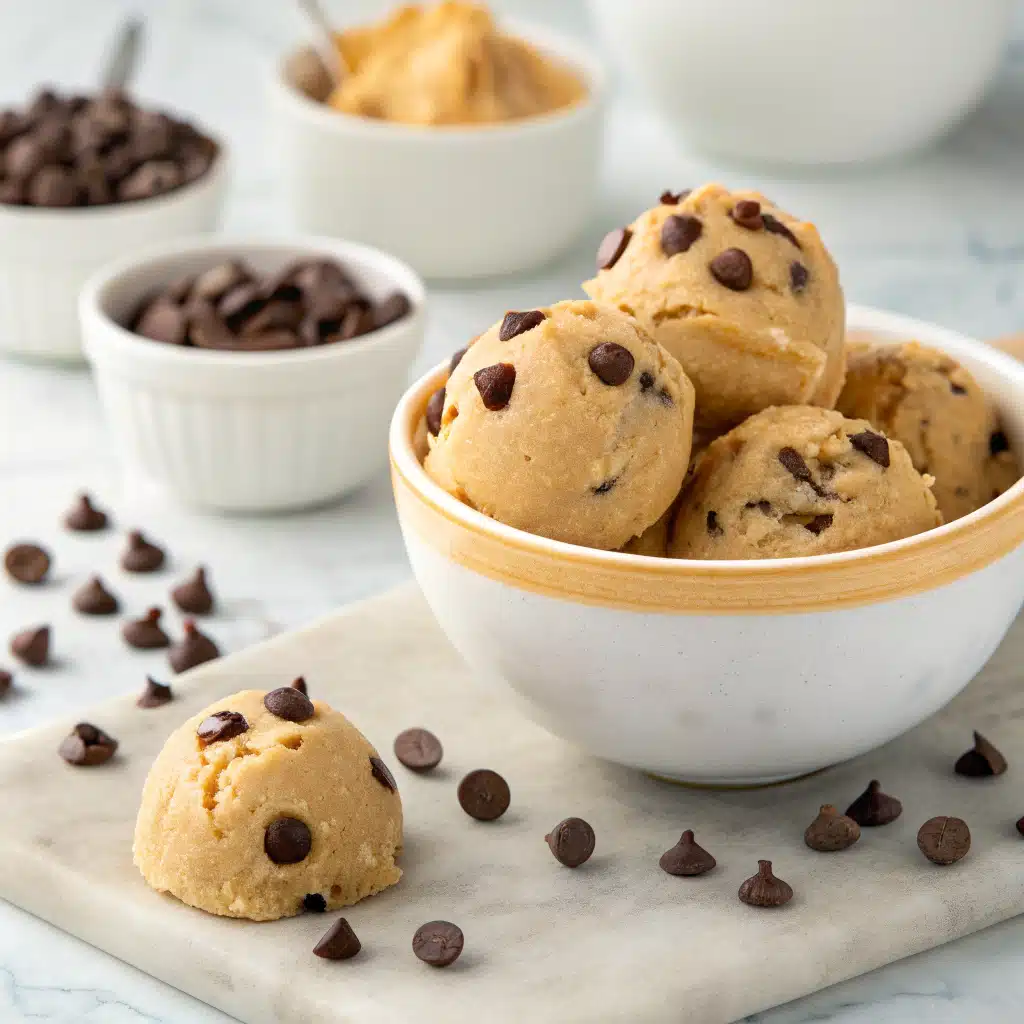 Frozen Greek Yogurt Peanut Butter Bites with Chocolate Chips