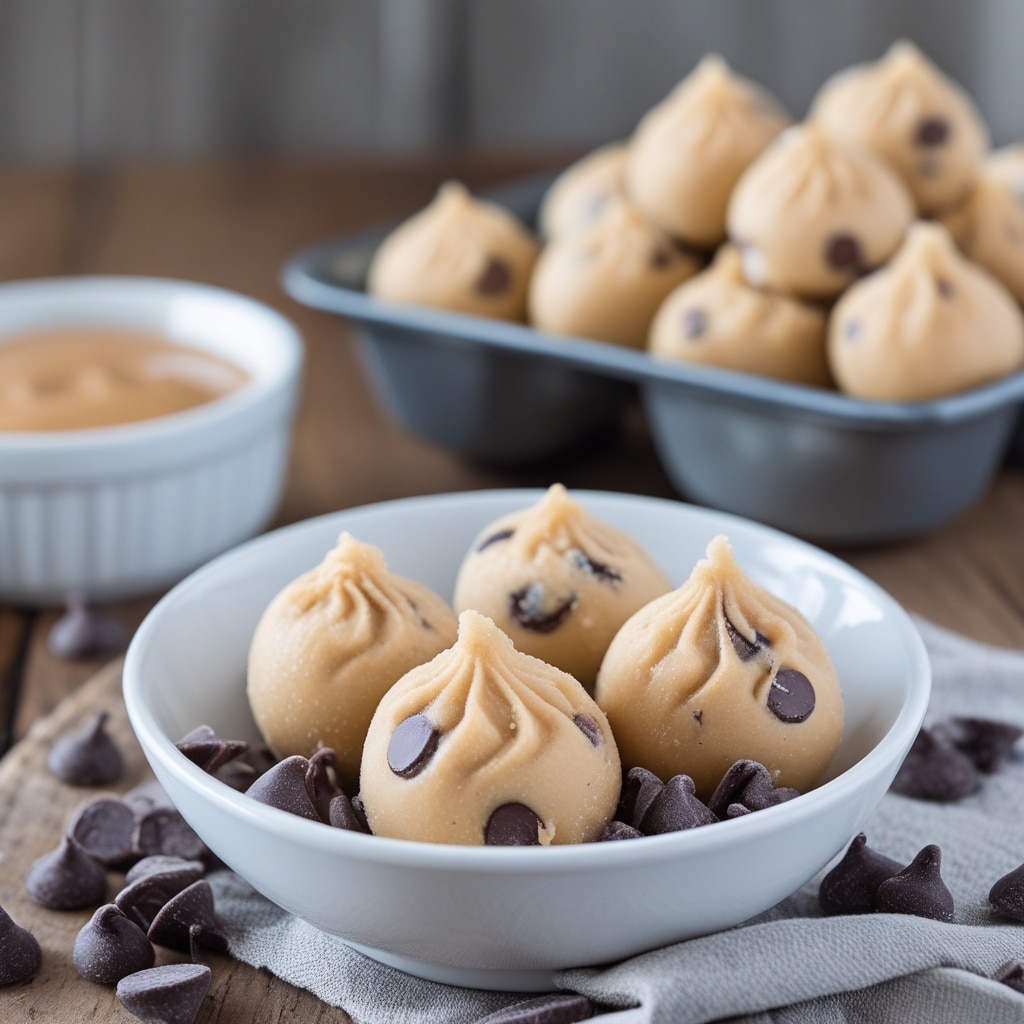 Frozen Greek Yogurt Peanut Butter Bites with Chocolate Chips
