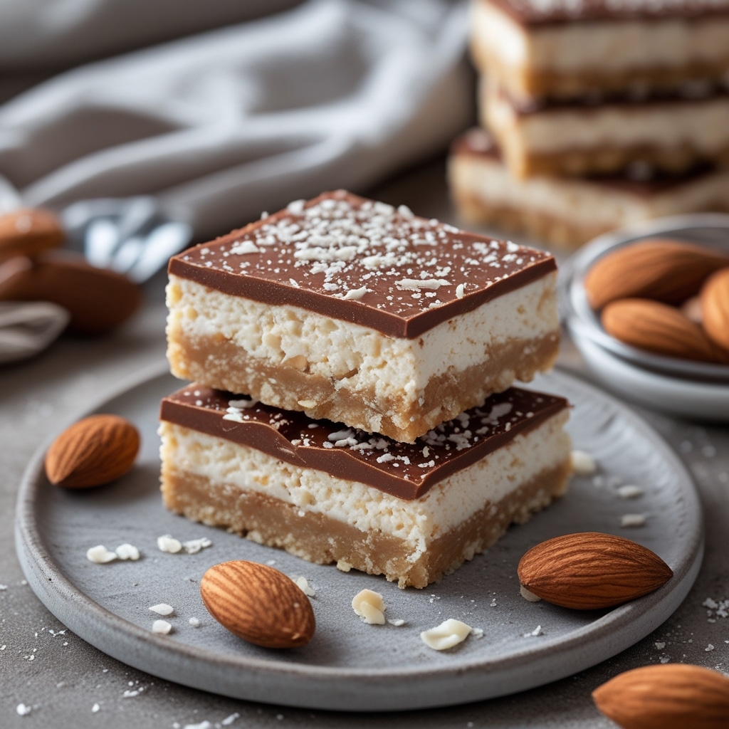 Chocolate Almond Butter Cottage Cheese Bars