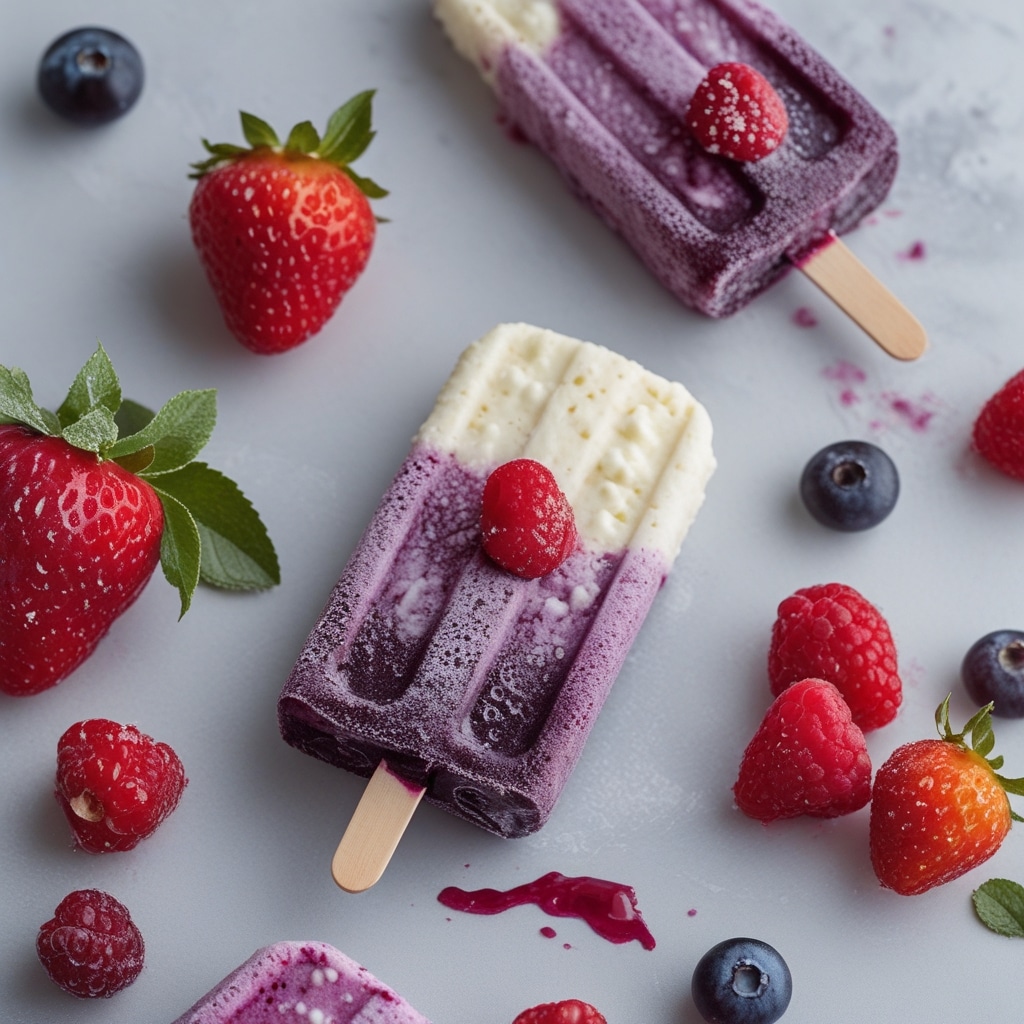 Frozen Cottage Cheese Berry Pops