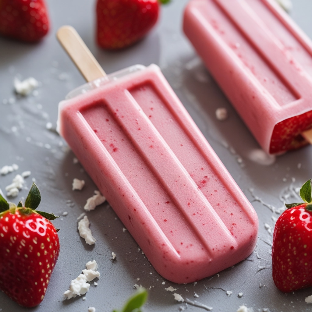 Strawberry Cottage Cheese Smoothie Pops