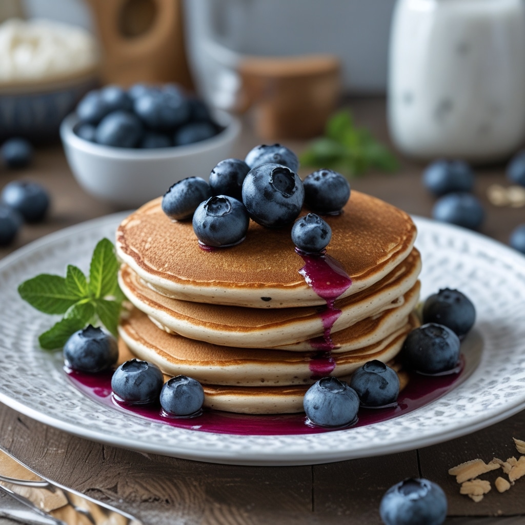 Cottage Cheese Blueberry Protein Pancakes