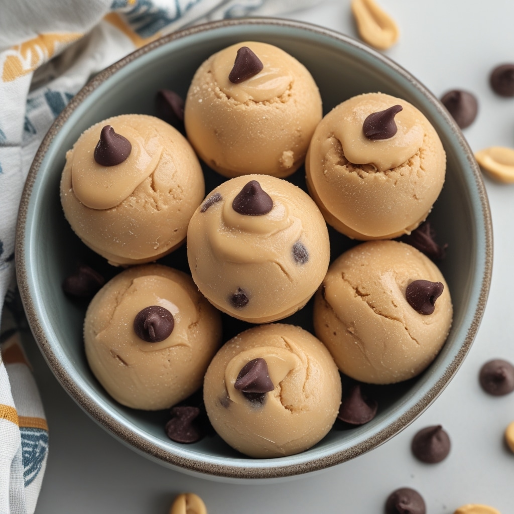 Frozen Greek Yogurt Peanut Butter Bites with Chocolate Chips