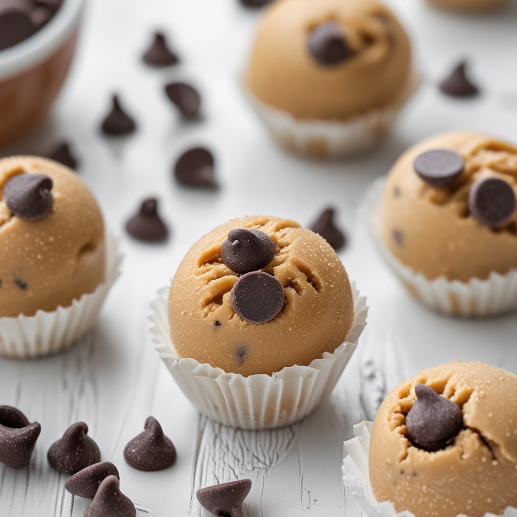 Frozen Greek Yogurt Peanut Butter Bites with Chocolate Chips