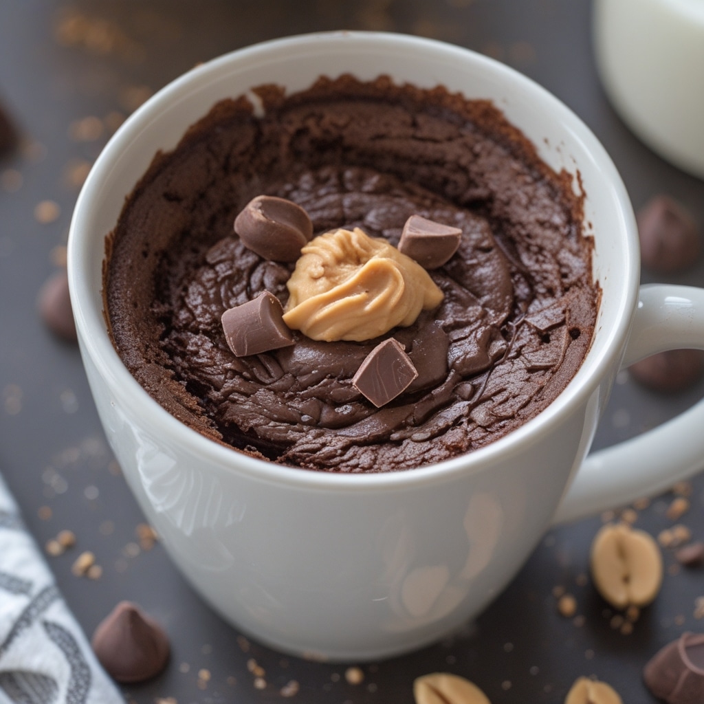 Peanut Butter Chocolate Protein Mug Cake