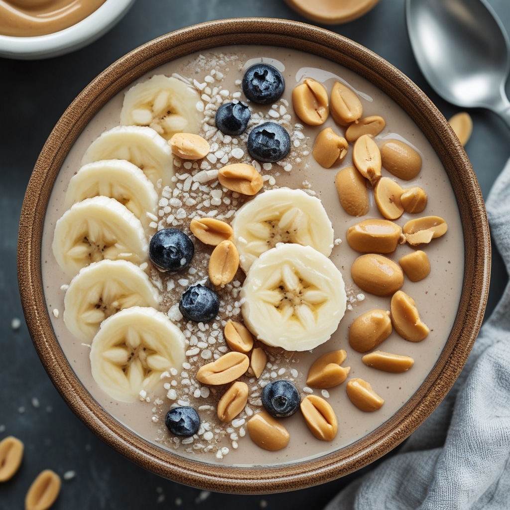 Low-Carb Peanut Butter Banana Smoothie Bowl