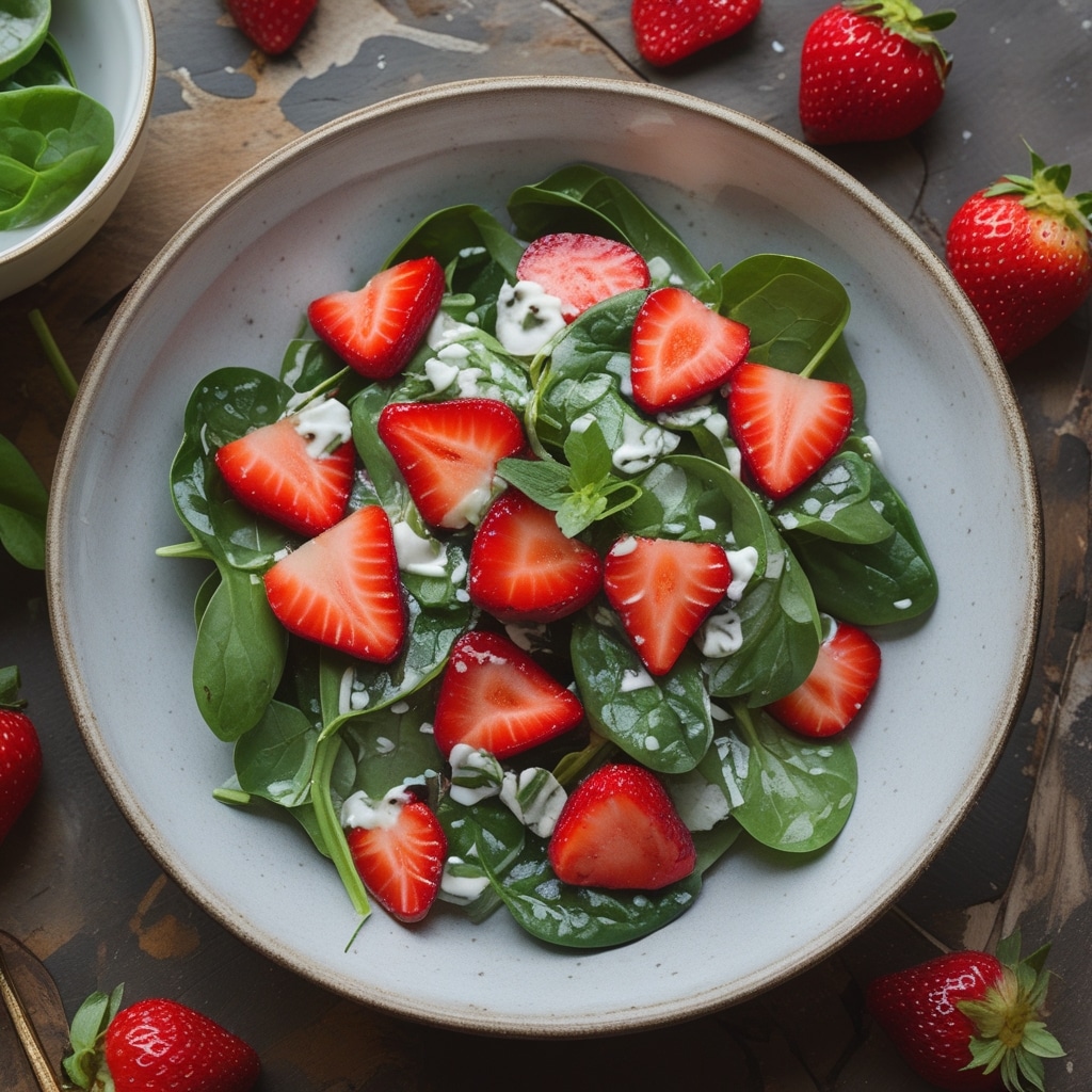 Strawberry spinach salad