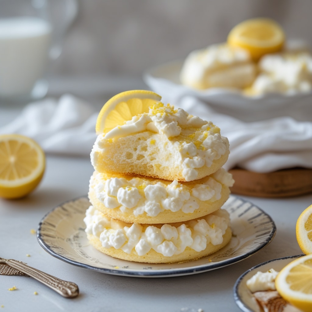 Fluffy Lemon Cottage Cheese Cloud Cakes