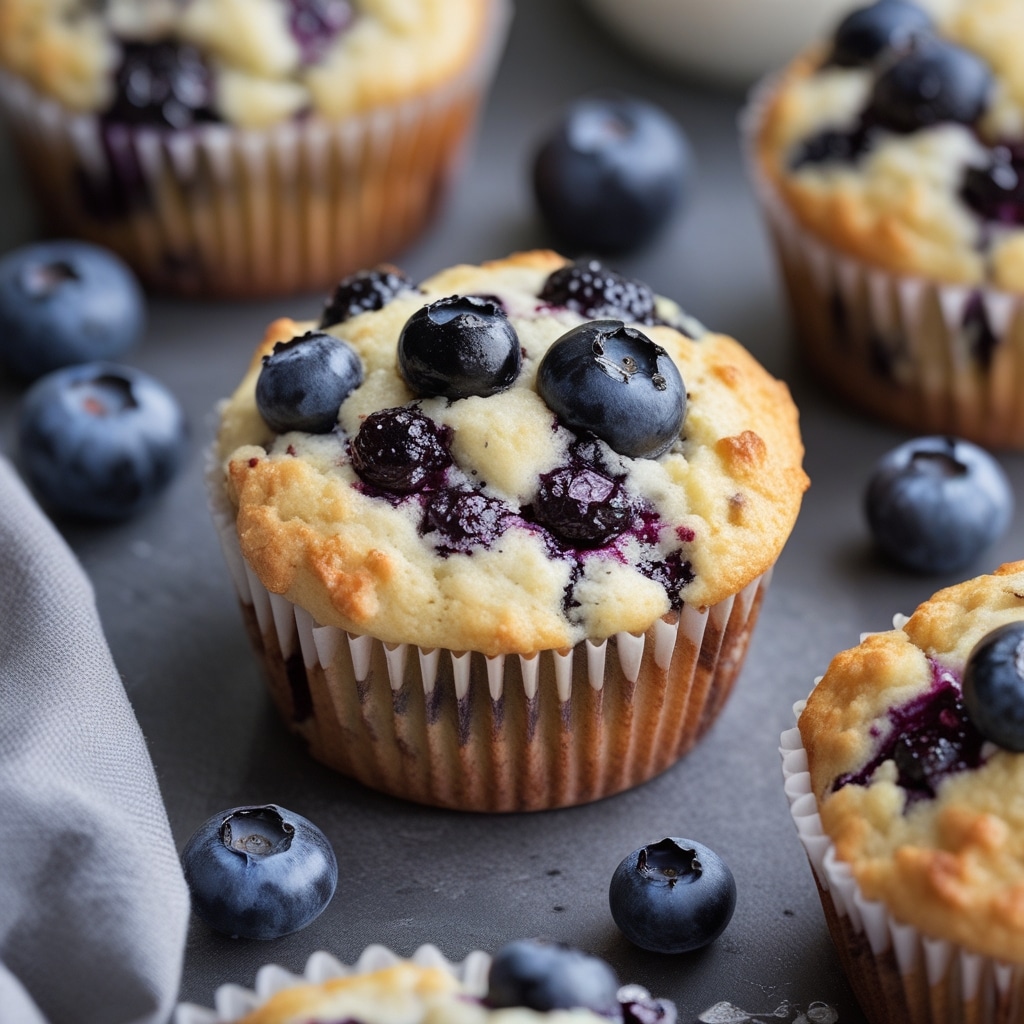 COTTAGE CHEESE BLUEBERRY MUFFINS
