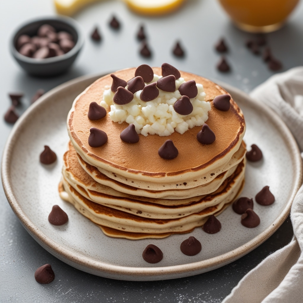 Cottage Cheese Chocolate Chip Pancakes