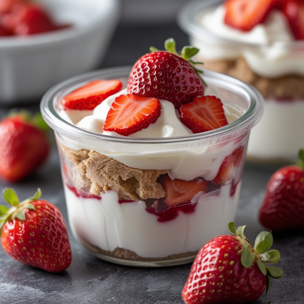 Keto Strawberry Cheesecake Yogurt Cups