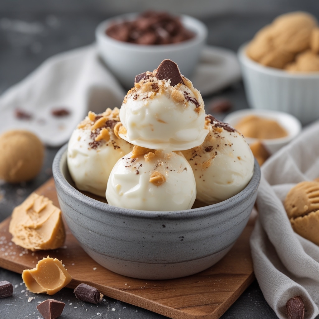 Healthy Frozen Greek Yogurt Peanut Butter Bites