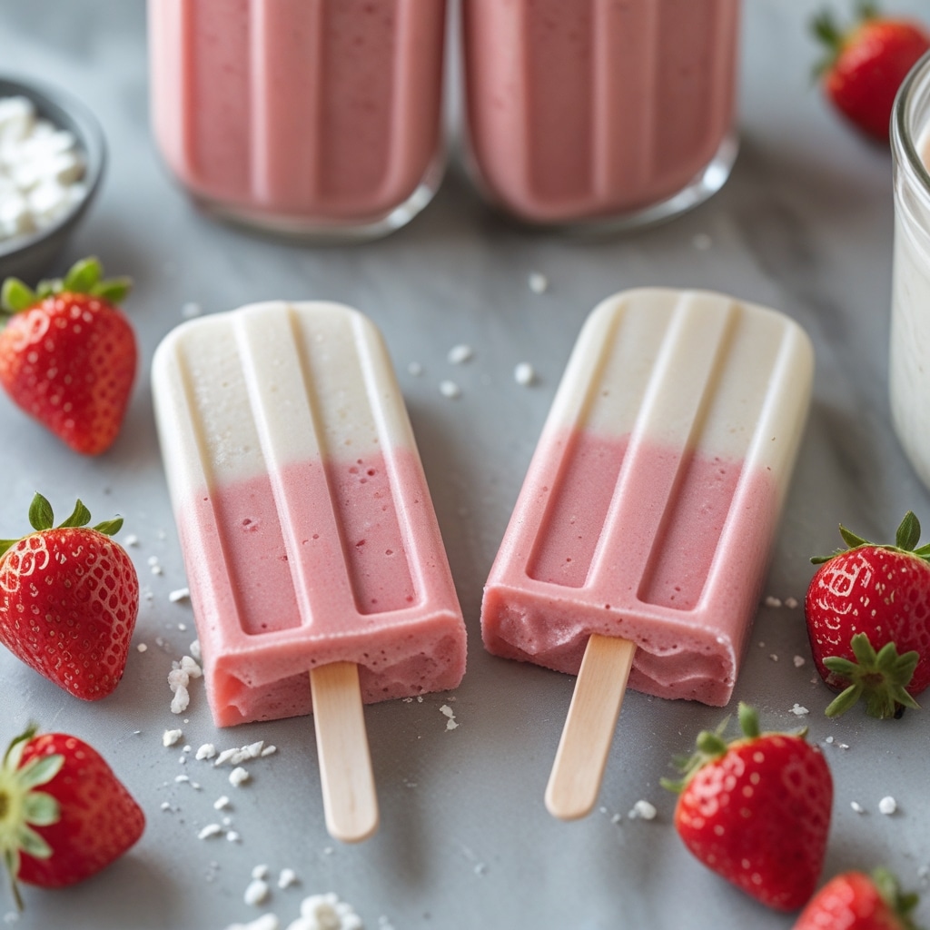 Strawberry Cottage Cheese Smoothie Pops