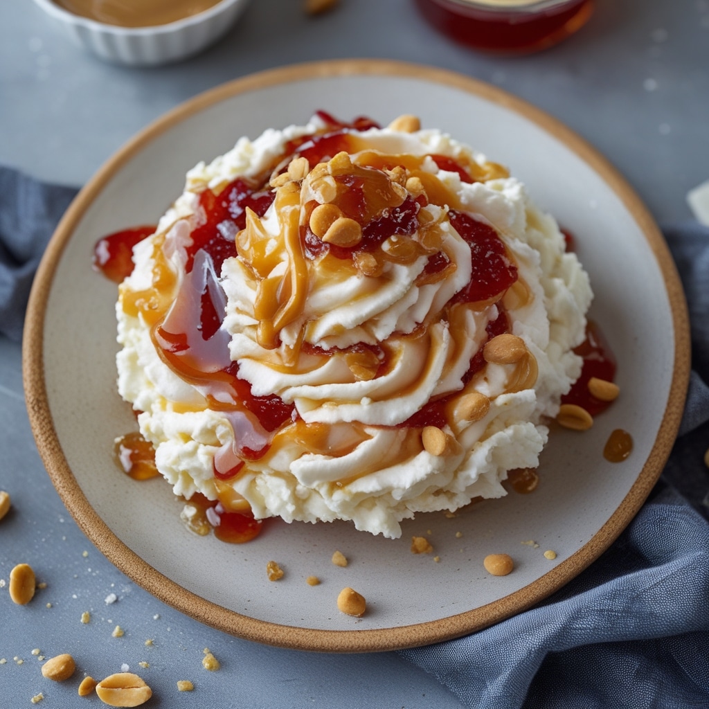 Peanut Butter Jelly Cottage Cheese Swirl