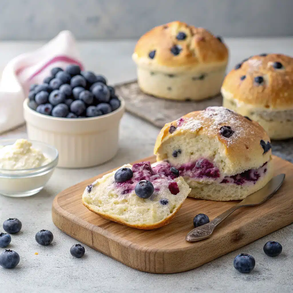 Blueberry Fluffy Cottage Cheese Cloud Bread