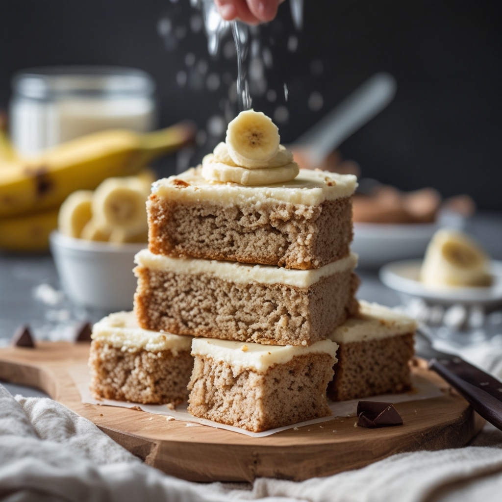 Fluffy Protein Banana Bread Squares