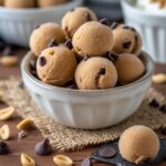 Frozen Greek Yogurt Peanut Butter Bites with Chocolate Chips