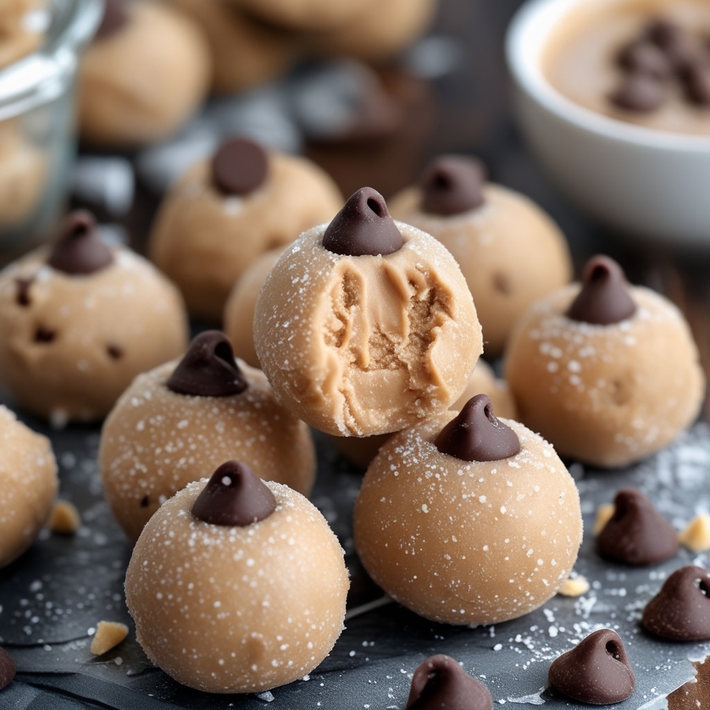 Frozen Greek Yogurt Peanut Butter Bites with Chocolate Chips