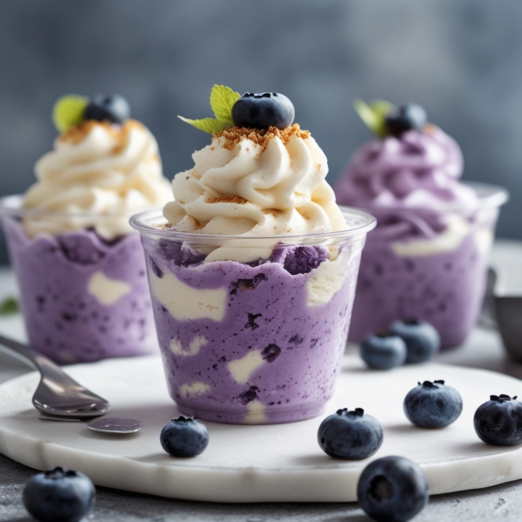 High-Protein Blueberry Cheesecake FroYo Cups
