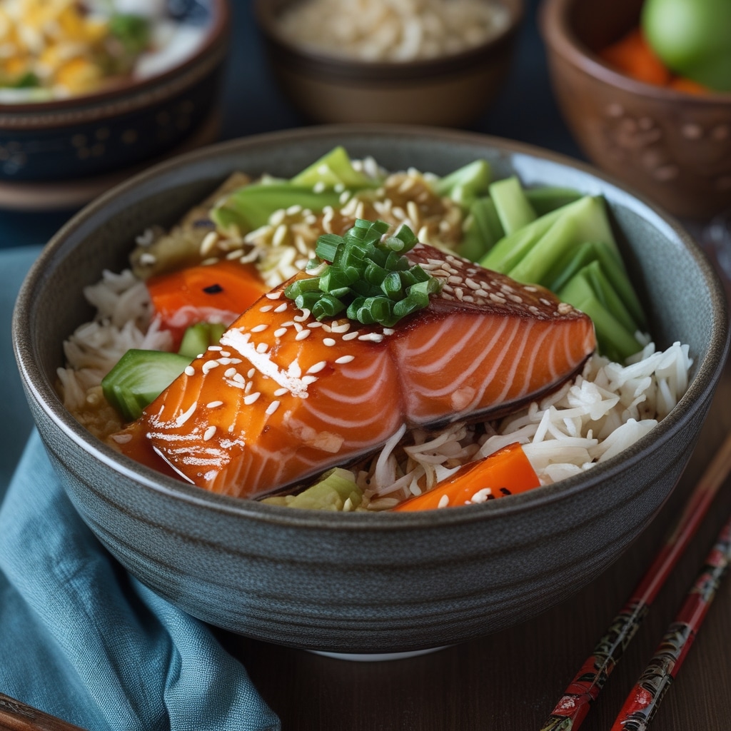Teriyaki salmon bowl