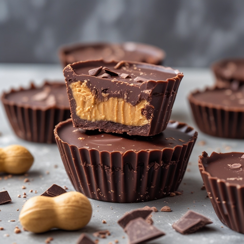 Keto Chocolate Peanut Butter Fudge Cups