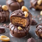 Chocolate Covered Peanut Butter Frozen Yogurt Bites (Vegan)