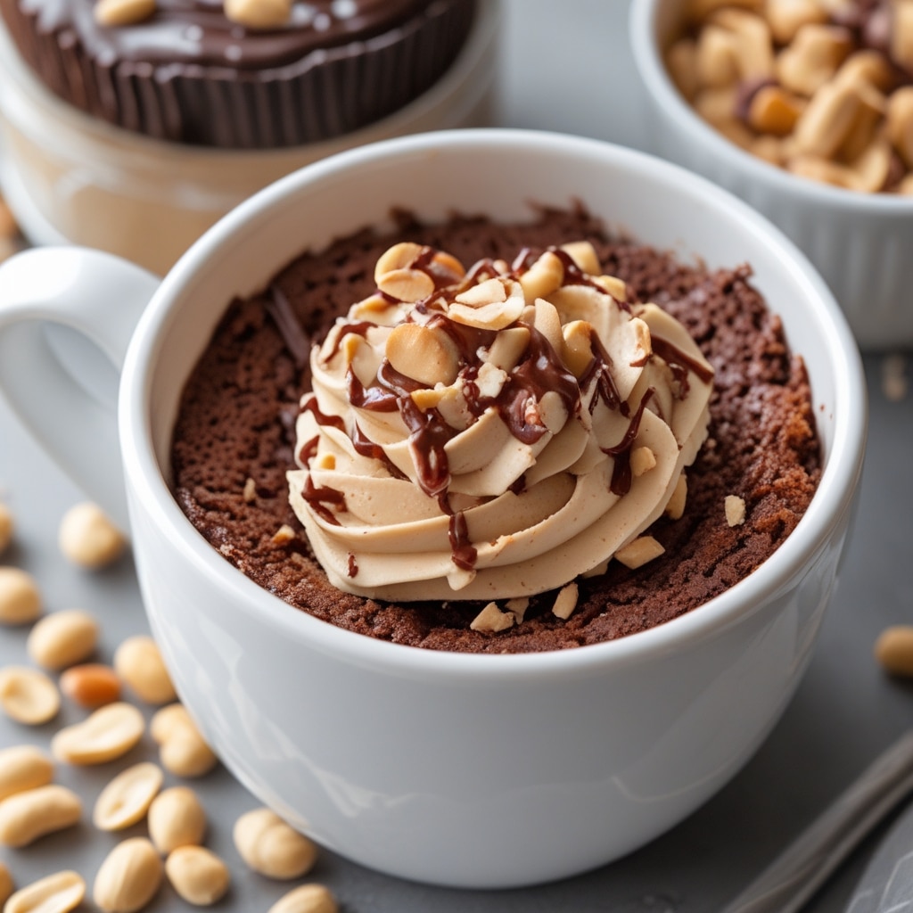 Salted Peanut Chocolate Mug Cake