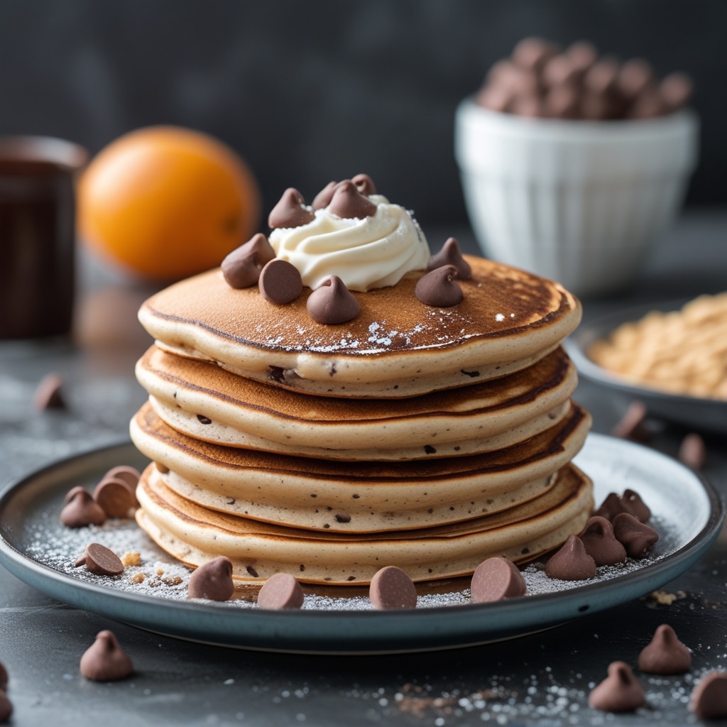 Chocolate Chip Cottage Cheese Protein Pancakes