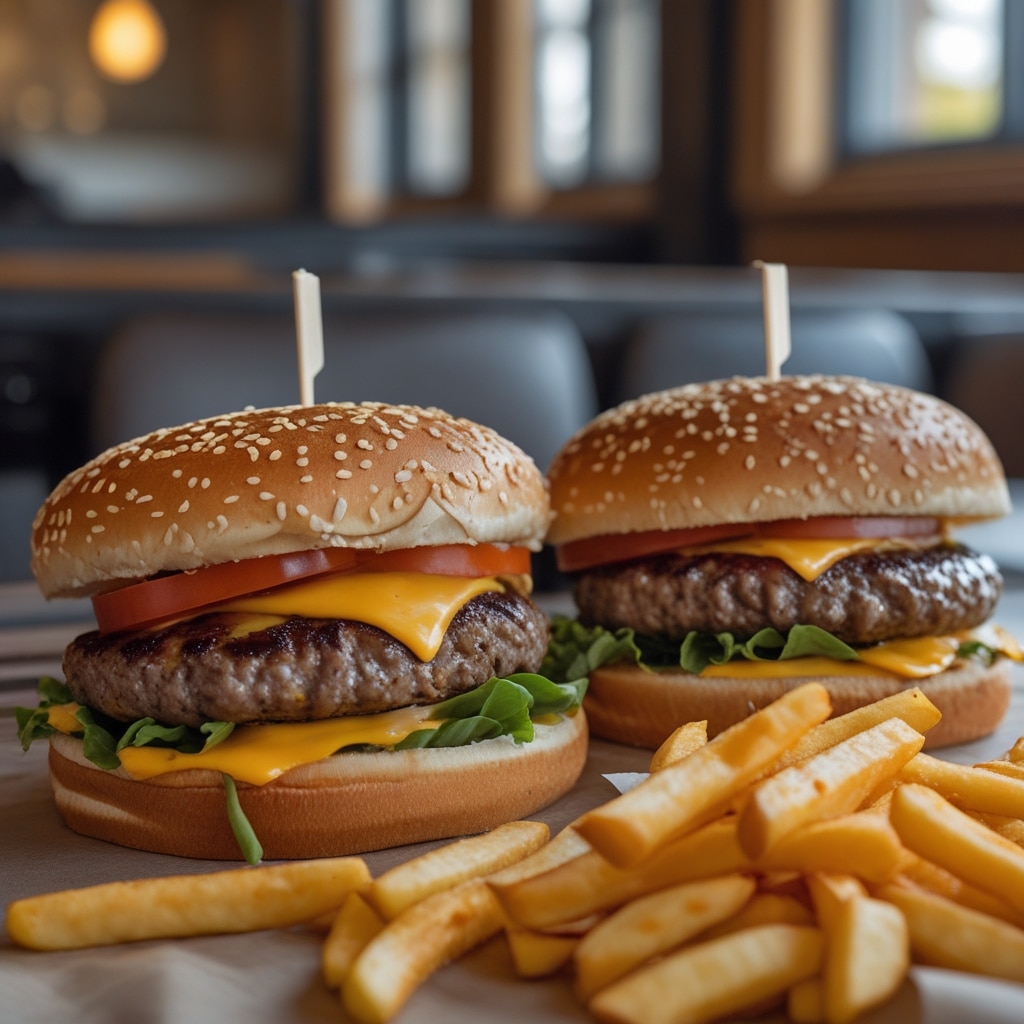 Double Cheeseburgers & Cheese Fries