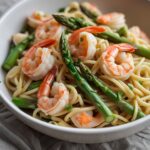 Shrimp and asparagus pasta