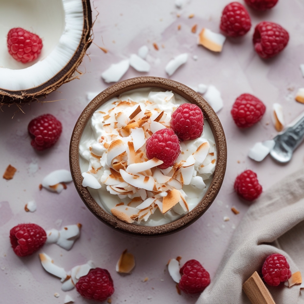 Raspberry Coconut Greek Yogurt Clusters