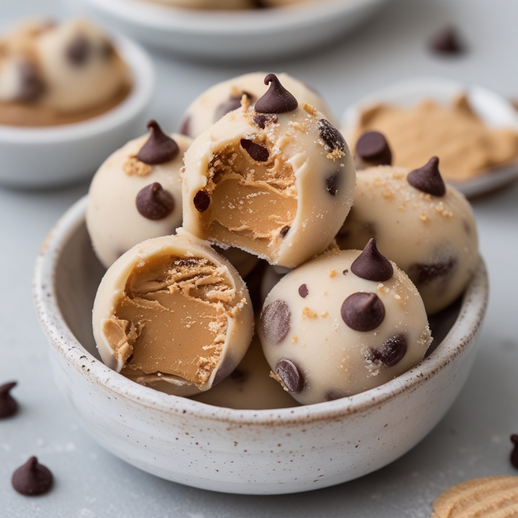 Frozen Greek Yogurt Peanut Butter Bites with Chocolate Chips